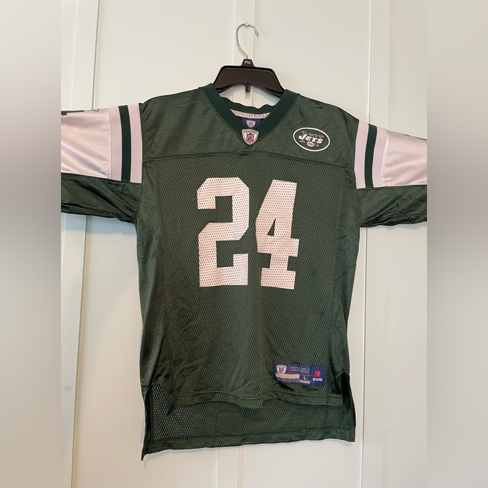 NY Jets Revis Jersey, youth size Large, good condition